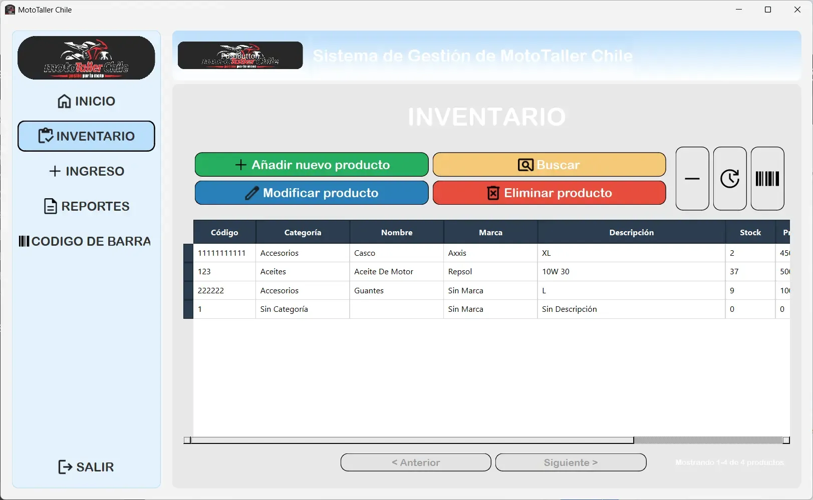 MotoTaller Desktop - vista previa